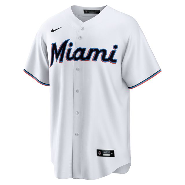 Maillot Nike blanc réplique vierge des Marlins de Miami pour homme