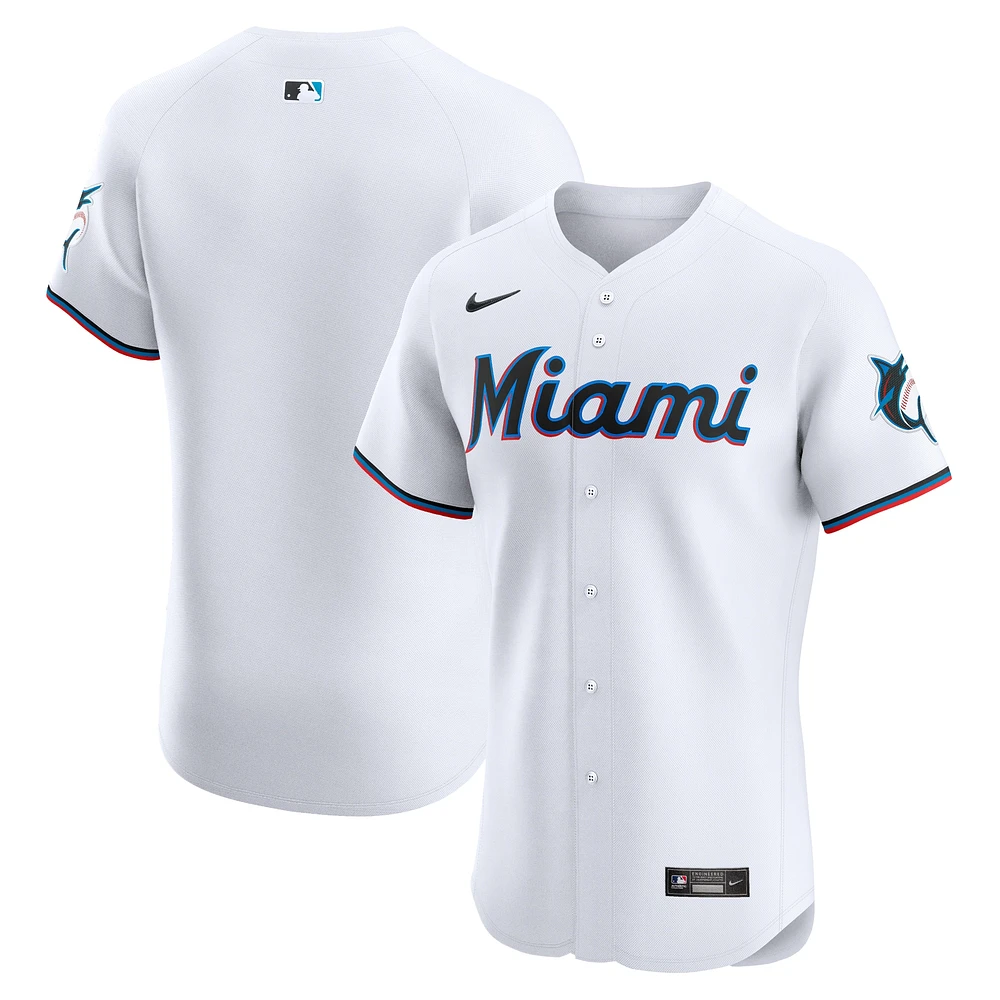 Maillot Nike pour homme blanc Miami Marlins Domicile Elite