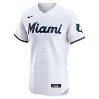 Maillot Nike pour homme blanc Miami Marlins Domicile Elite