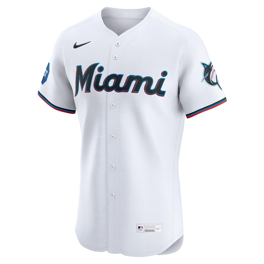 Men's Nike White Miami Marlins Home Elite Jersey