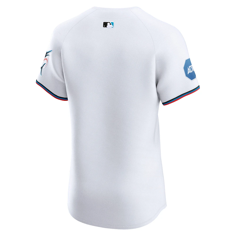 Men's Nike White Miami Marlins Home Elite Jersey