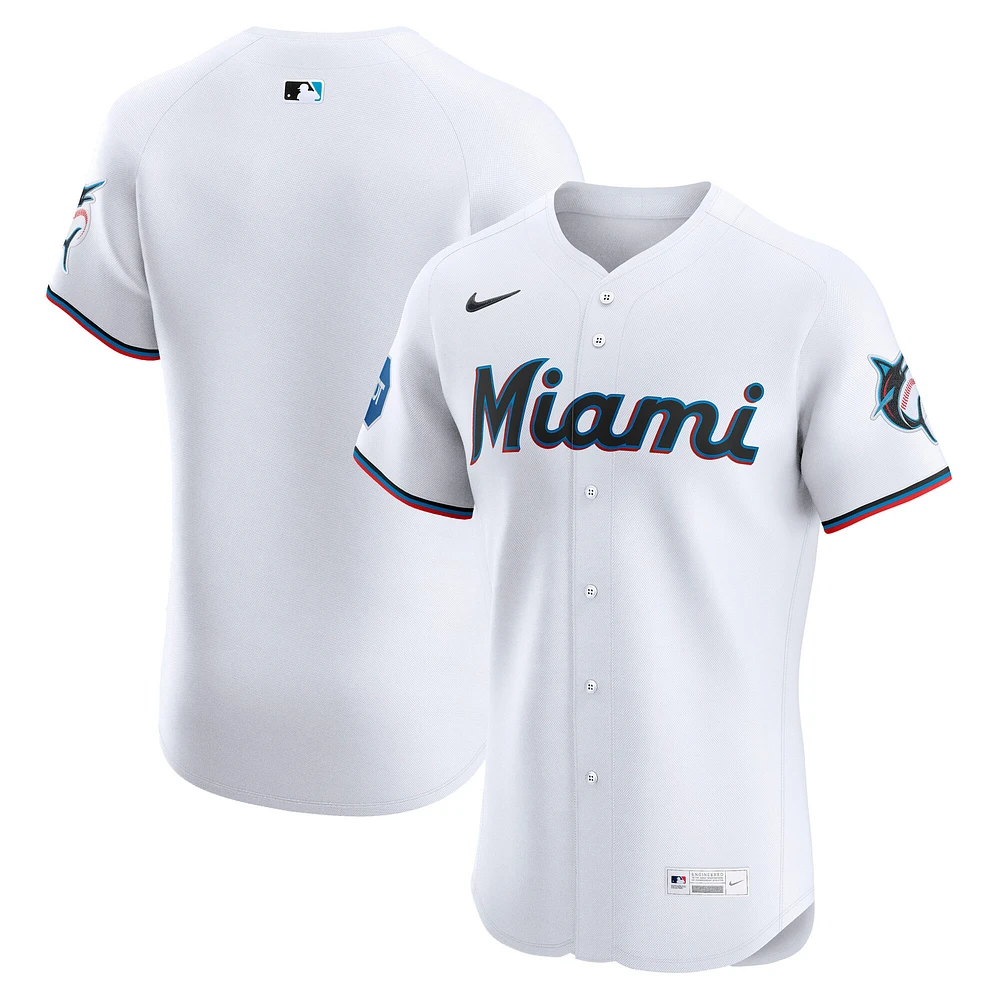 Men's Nike White Miami Marlins Home Elite Jersey