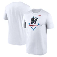 T-shirt Nike Performance Miami Marlins Icon Legend pour homme - blanc