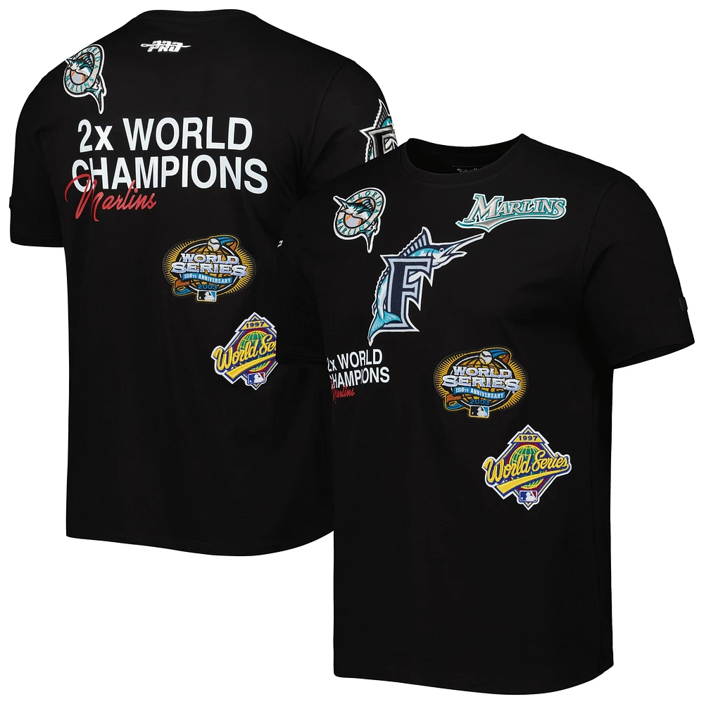 T-shirt de championnat Pro Standard noir des Marlins Floride pour hommes