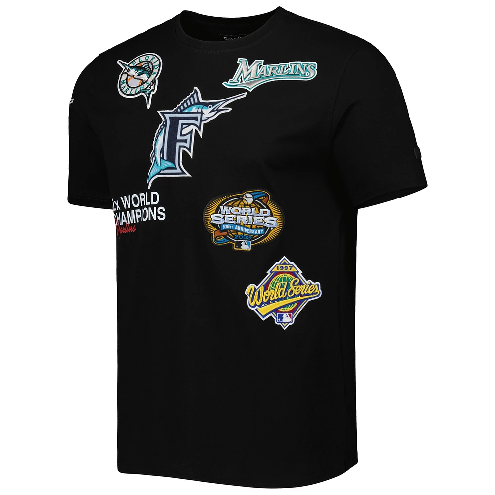 T-shirt de championnat Pro Standard noir des Marlins Floride pour hommes