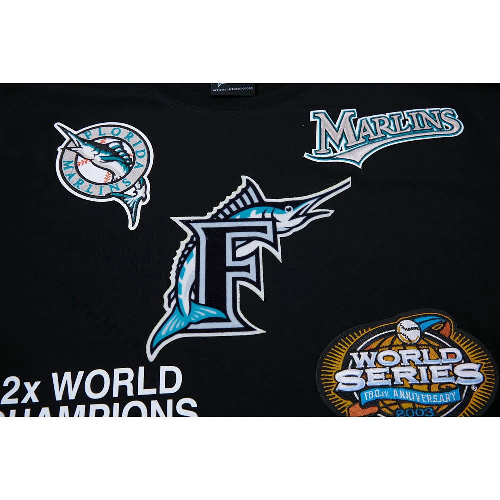 T-shirt de championnat Pro Standard noir des Marlins Floride pour hommes