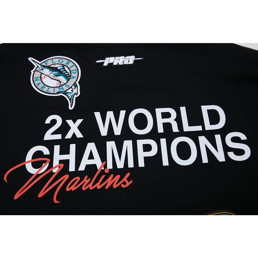 Men's Pro Standard Black Florida Marlins Championship T-Shirt