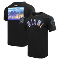 T-shirt Pro Standard noir pour homme avec imprimé paysage urbain des Miami Marlins