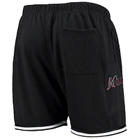 Men's Pro Standard Black Miami Marlins Logo Mesh Shorts