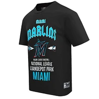 Men's Pro Standard Black Miami Marlins Oversized City Tour T-Shirt