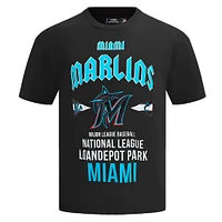 Men's Pro Standard Black Miami Marlins Oversized City Tour T-Shirt