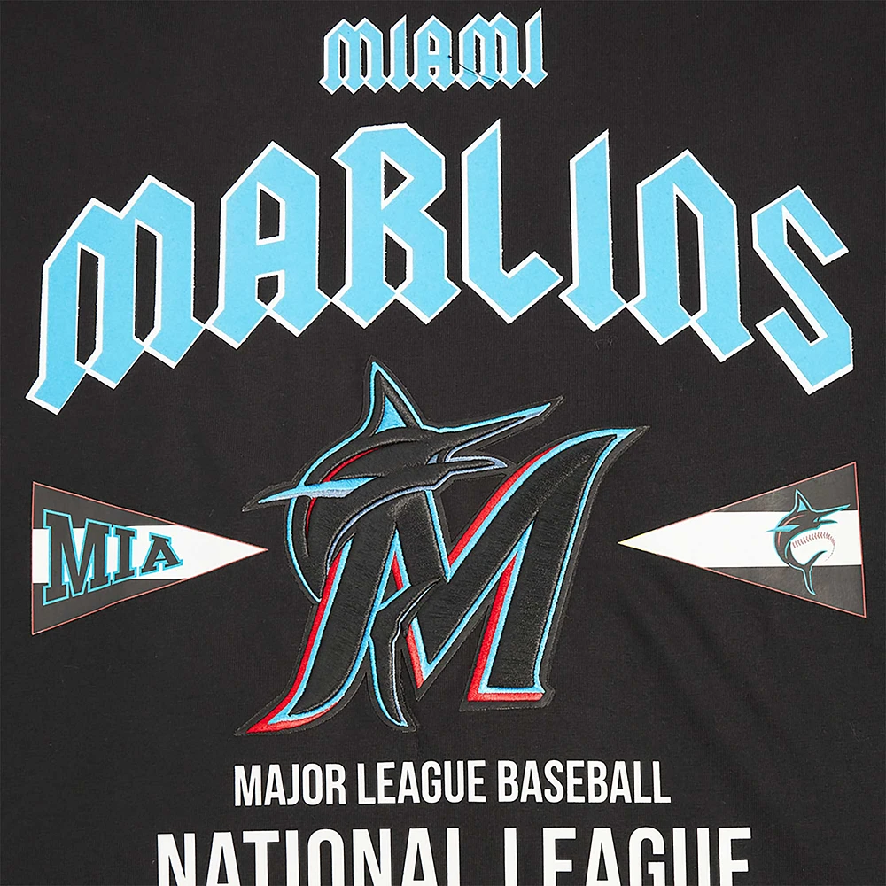 Men's Pro Standard Black Miami Marlins Oversized City Tour T-Shirt