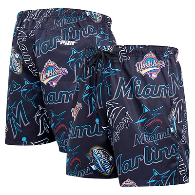 Men's Pro Standard Black Miami Marlins Toss Logo Woven Shorts