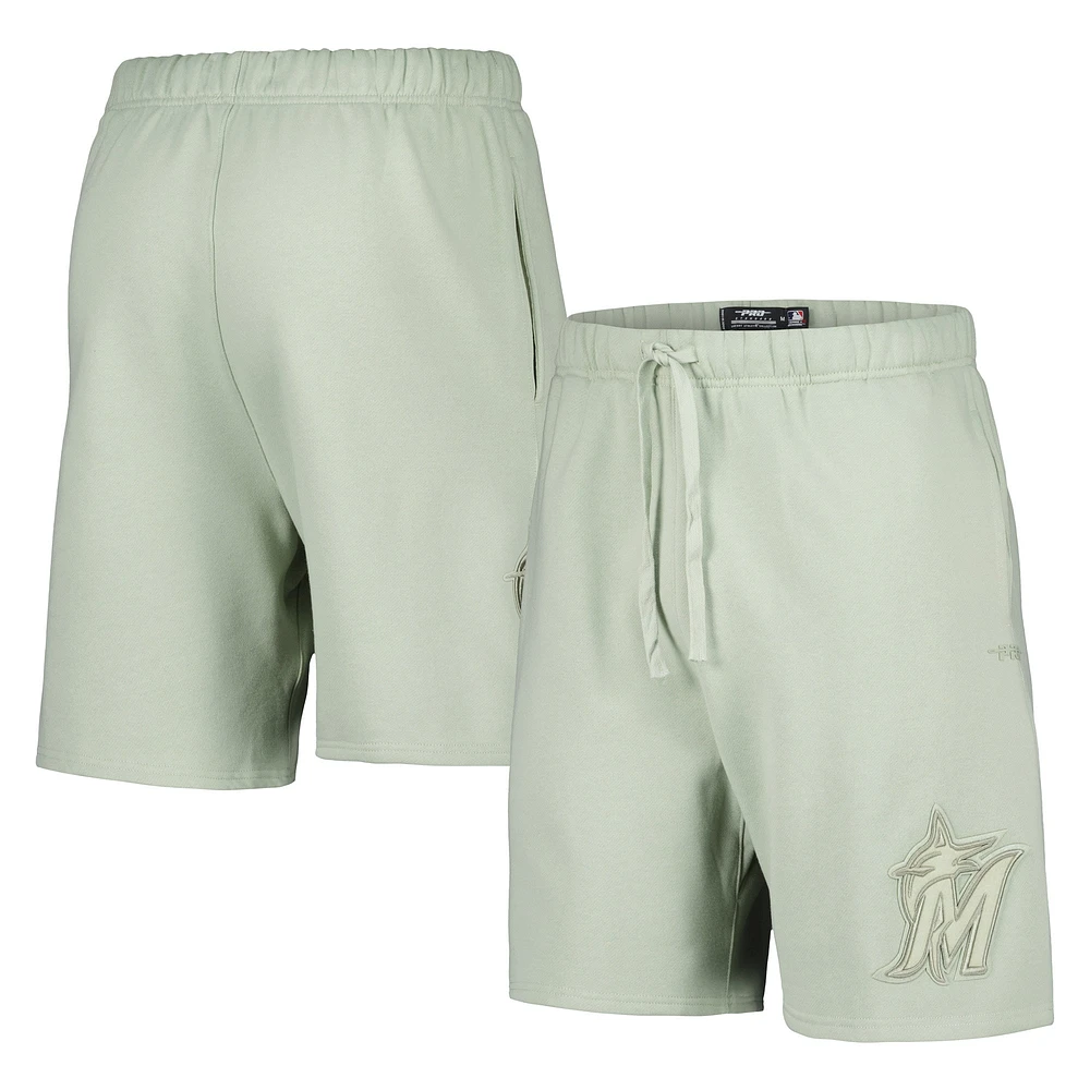 Men's Pro Standard Light Green Miami Marlins Neutral Fleece Shorts