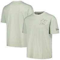 Men's Pro Standard Mint Miami Marlins Neutral CJ Dropped Shoulders T-Shirt