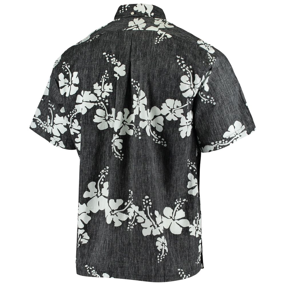 Men's Reyn Spooner Heathered Black Miami Marlins 50th State Button-Down Shirt