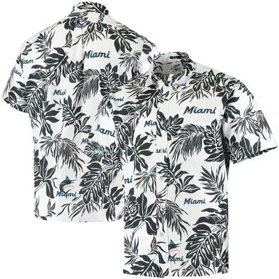 Chemise boutonnée Aloha des Marlins de Miami Reyn Spooner pour homme, blanche