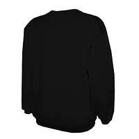 Men's Stitches Black Miami Marlins Lightweight Crew Sweatshirt
