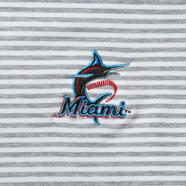 Polo pour homme Vineyard Vines gris Miami Marlins Heathered Winstead Sankaty