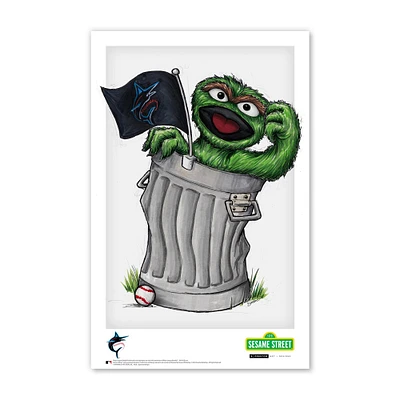 Affiche Sesame Street des Marlins de Miami (11 x 43 cm)