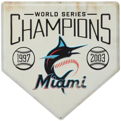 Miami Marlins 12" x 12" World Series Home Plate Metal Sign