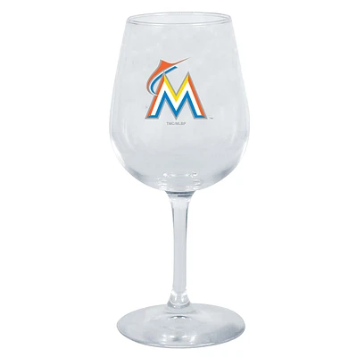 Marlins de Miami 12 oz. Verre à vin à pied