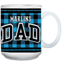 Marlins de Miami 15 oz. Tasse de fête des pères à carreaux Buffalo