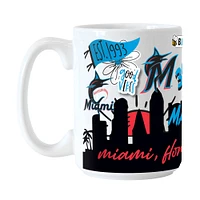 Marlins de Miami 15oz. Tasse en céramique autochtone