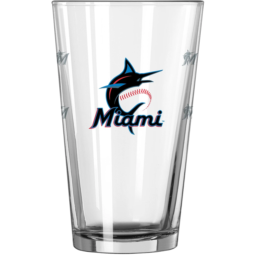 Marlins de Miami 16 oz. Verre à pinte à logo intégral