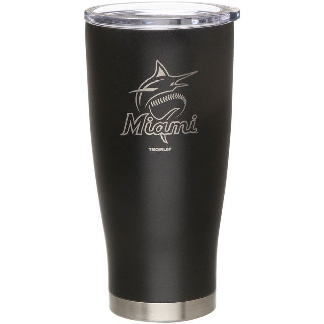 Marlins de Miami 20 oz. Gobelet à logo d'équipe gravé - Noir