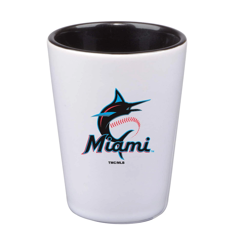 Marlins de Miami 2 oz. Tasse en céramique de couleur intérieure