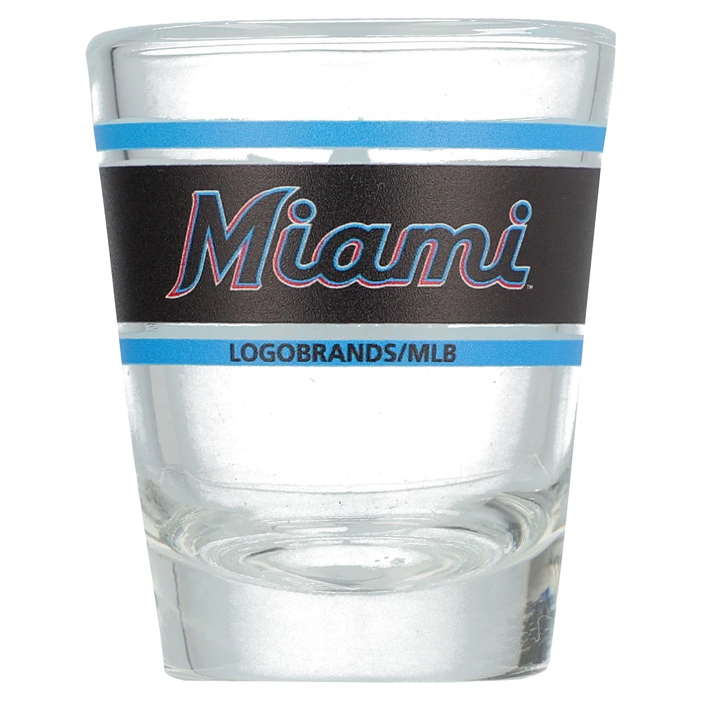 Marlins de Miami 2 oz. Verre à liqueur à rayures