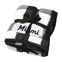 Couverture polaire givrée à carreaux Buffalo 50'' x 60'' Miami Marlins