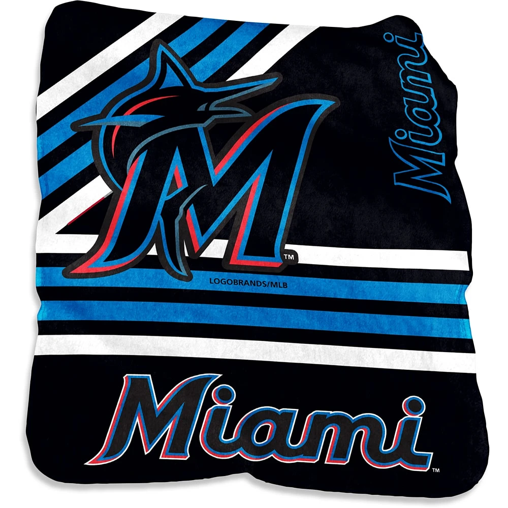 Miami Marlins 50'' x 60'' Plush Raschel Throw Blanket