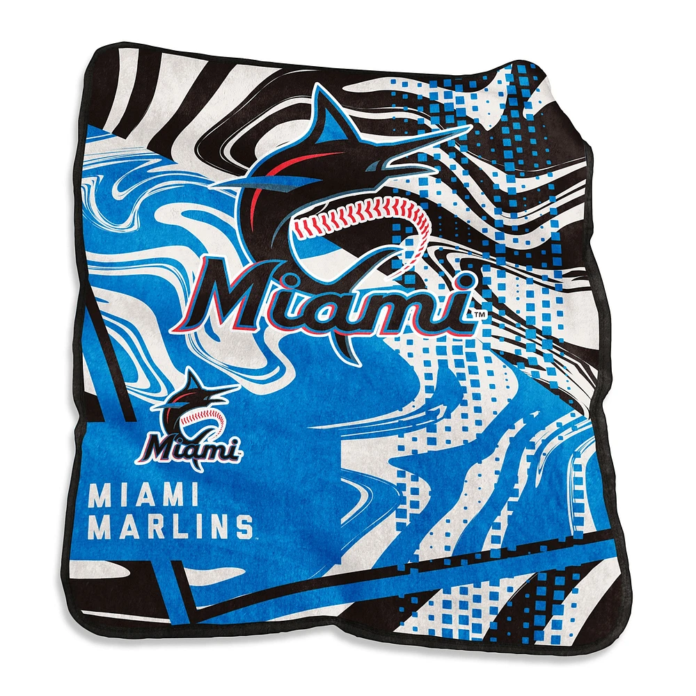 Miami Marlins 50" x 60" Swirl Raschel Throw Blanket