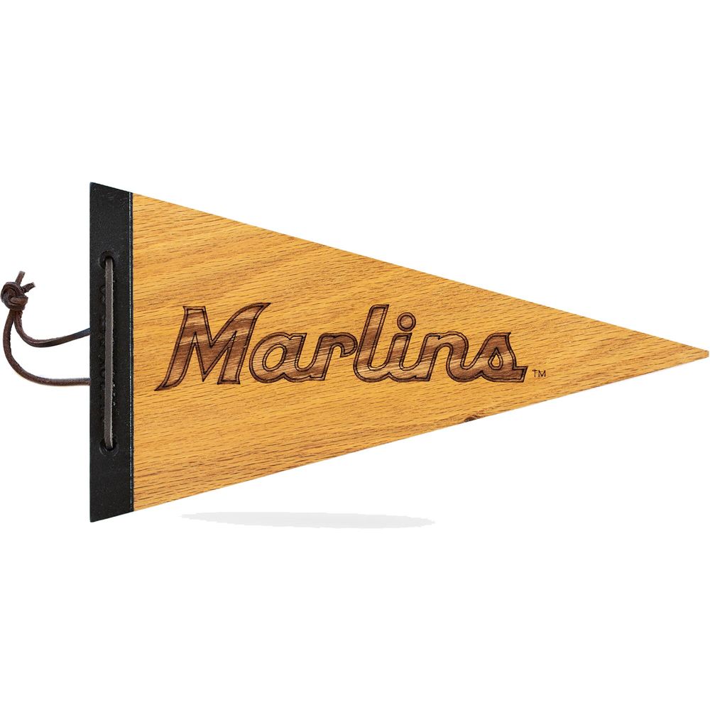 Miami Marlins 7" x 12" Wood Pennant