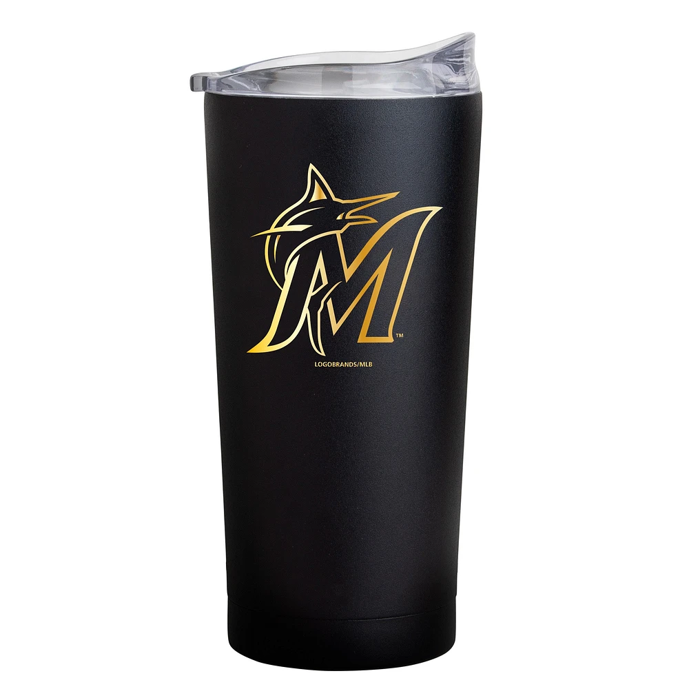 Miami Marlins Black Foil 20oz. Powder Coat Tumbler