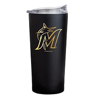 Feuille noire des Marlins de Miami 20oz. Gobelet à revêtement en poudre