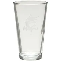 Marlins de Miami gravés 16oz. Verre à pinte