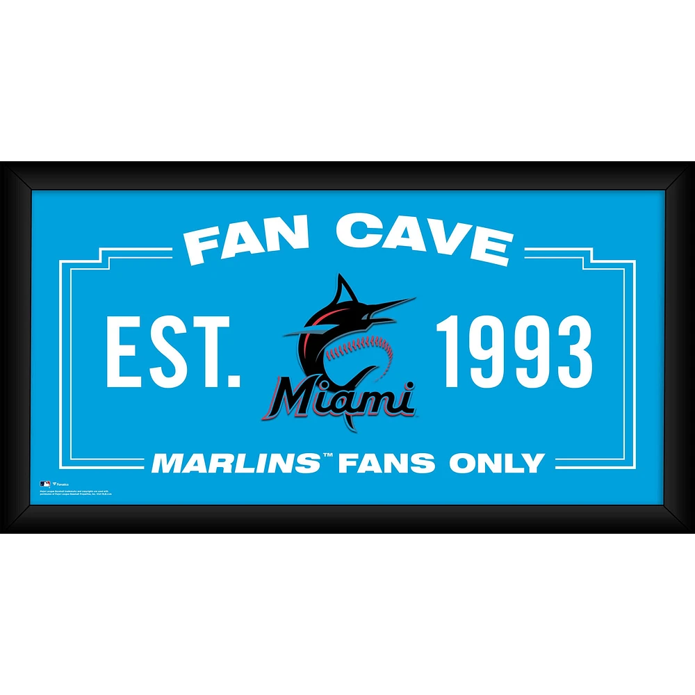 Miami Marlins Framed 10" x 20" Fan Cave Collage