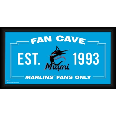 Miami Marlins Framed 10" x 20" Fan Cave Collage