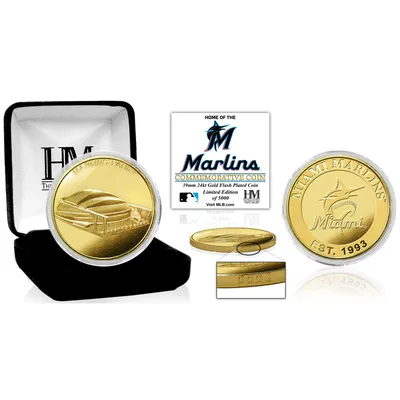 Highland Mint Miami Marlins 2 Time Champions Acrylic Gold Coin | GameStop