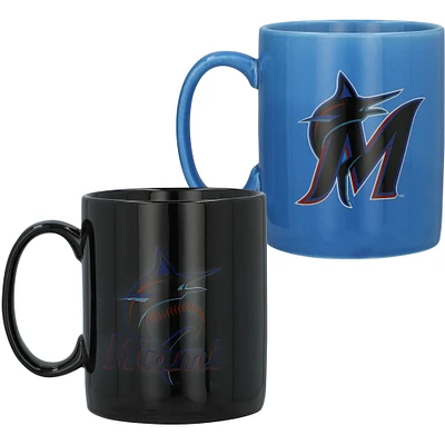 Miami Marlins Home and Away deux pièces 15 oz. Ensemble de tasses aux couleurs de l'équipe