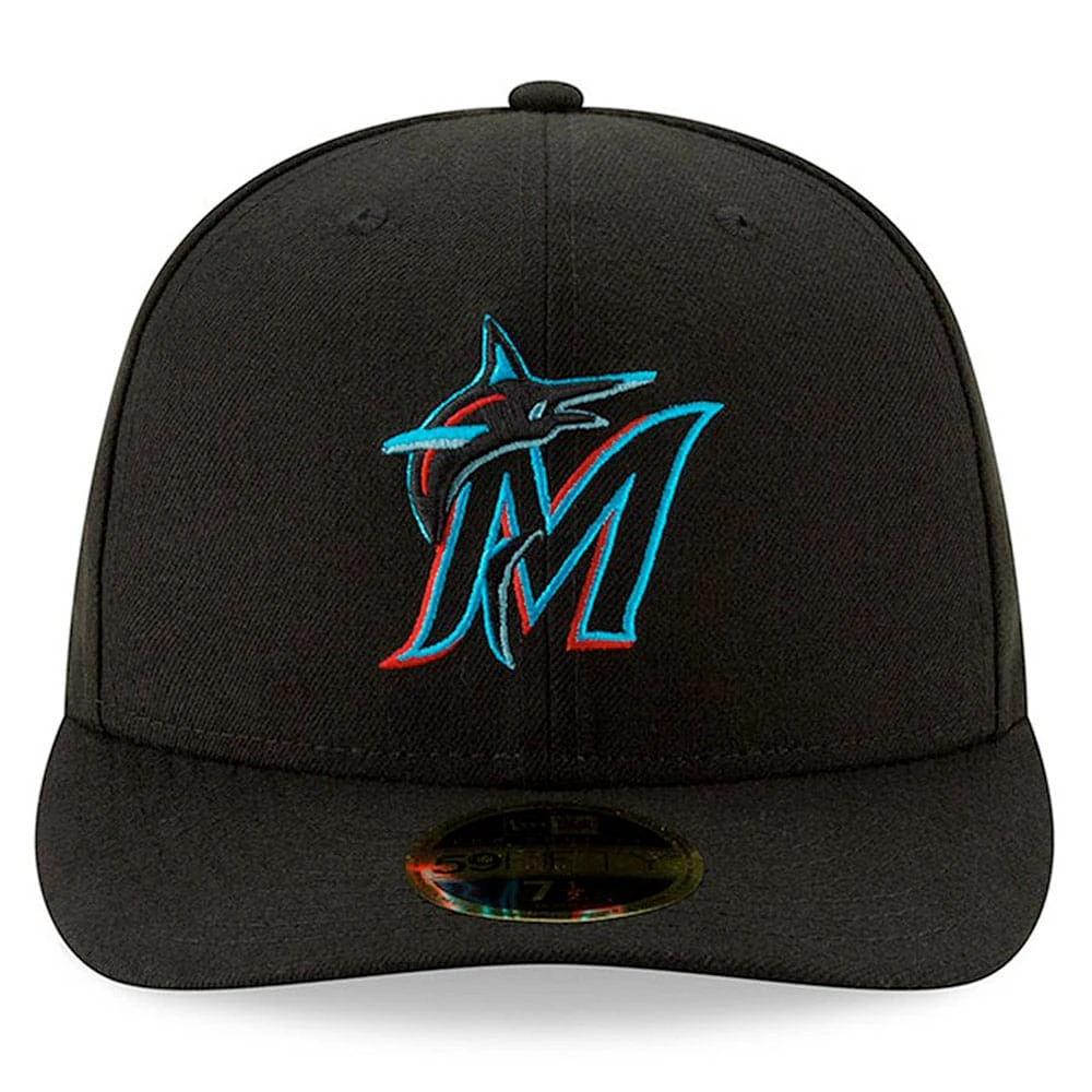Miami Marlins New Era Game Authentic Collection On-Field Low Profile 59FIFTY - Fitted Hat Black