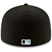 Miami Marlins New Era Game Authentic Collection On-Field Low Profile 59FIFTY - Fitted Hat Black
