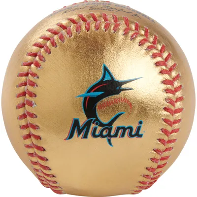 Miami Marlins Fanatics Authentic Rawlings Gold Leather Baseball