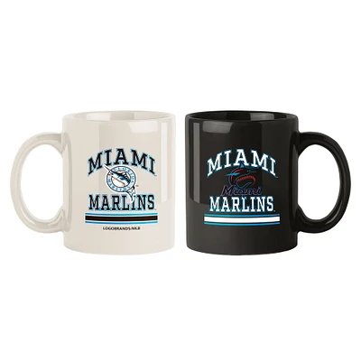 Lot de deux tasses colorées de 15 oz des Marlins de Miami