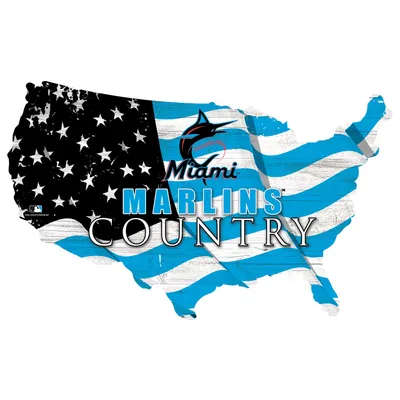 Miami Marlins USA Flag Cutout Sign