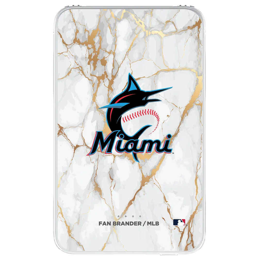 PopSockets White Miami Marlins Stripes Design PopGrip