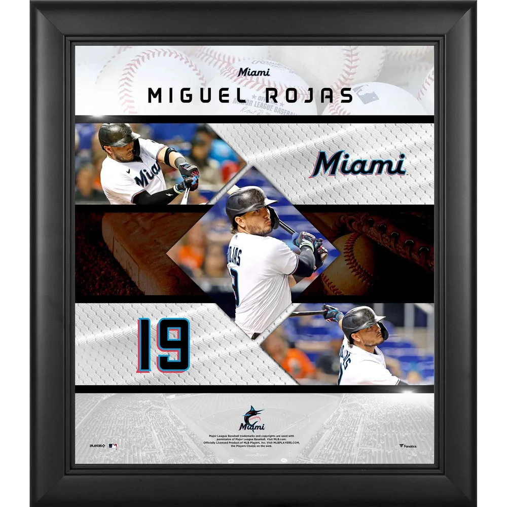 Lids Miguel Rojas Miami Marlins Fanatics Authentic Framed 15 x 17  Stitched Stars Collage